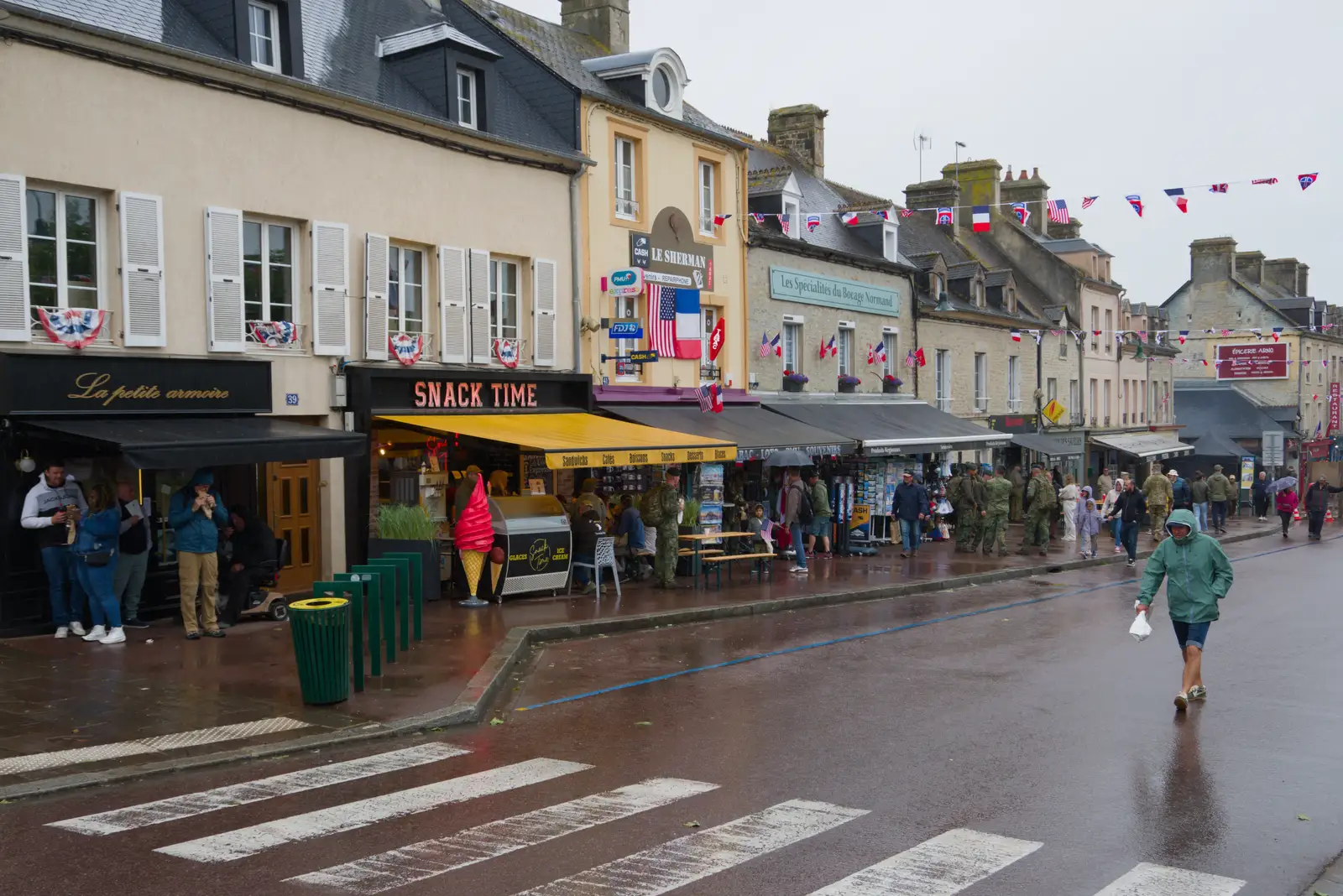 It's raining in the town, from Sainte-Mère-Élgise and Saint-Côme-du-Mont, Normandy, France - 3rd June 2026