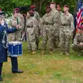 A side-drummer is on the phone, Sainte-Mère-Élgise and Saint-Côme-du-Mont, Normandy, France - 3rd June 2026