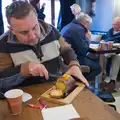 Clive's buys a cake and slices it up, Quettehou, Sainte-Marie-du-Mont and the D-Day Museum, Utah Beach - 4th June 2026
