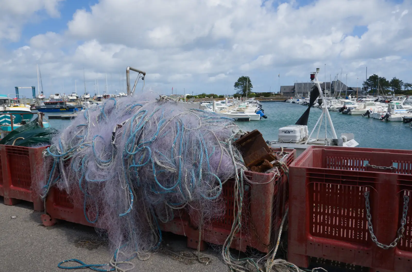 A tangle of fishing nets by the harbour, from Quettehou, Sainte-Marie-du-Mont and the D-Day Museum, Utah Beach - 4th June 2026