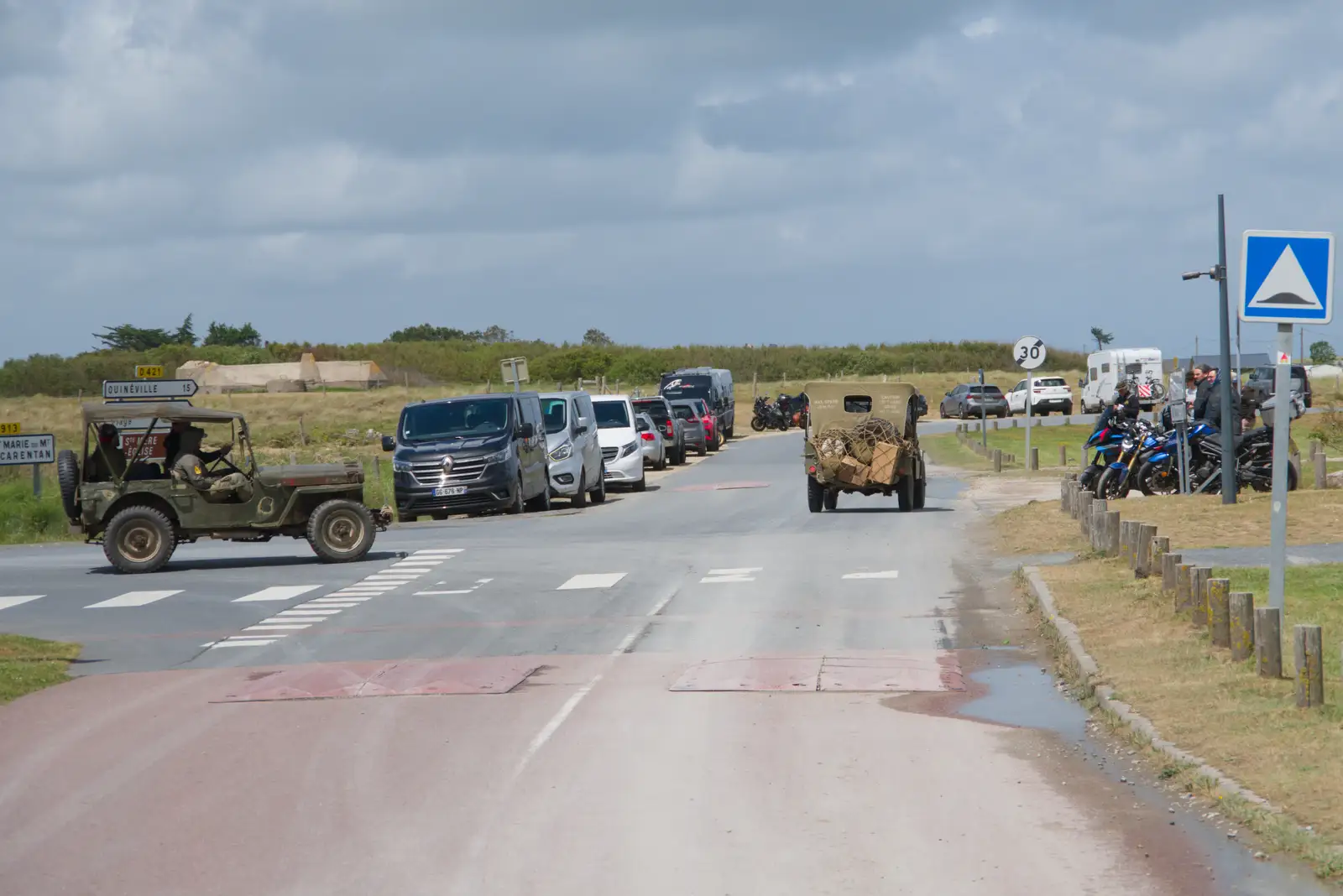 The road behind Utah Beach, from Quettehou, Sainte-Marie-du-Mont and the D-Day Museum, Utah Beach - 4th June 2026