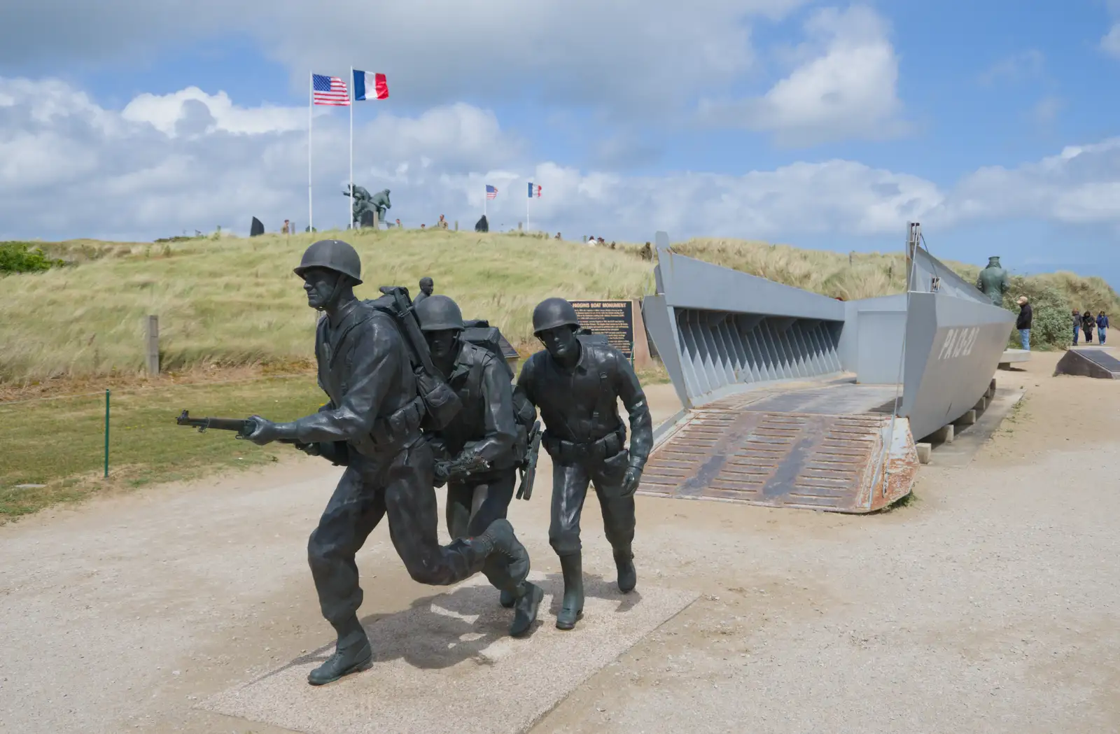 A sculpture of soldiers on Utah beach, from Quettehou, Sainte-Marie-du-Mont and the D-Day Museum, Utah Beach - 4th June 2026