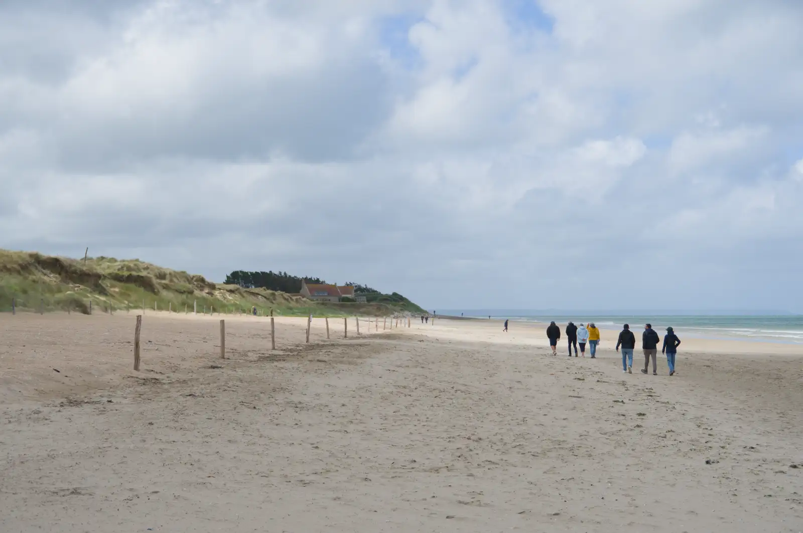 Walkers on the windswept beach, from Quettehou, Sainte-Marie-du-Mont and the D-Day Museum, Utah Beach - 4th June 2026