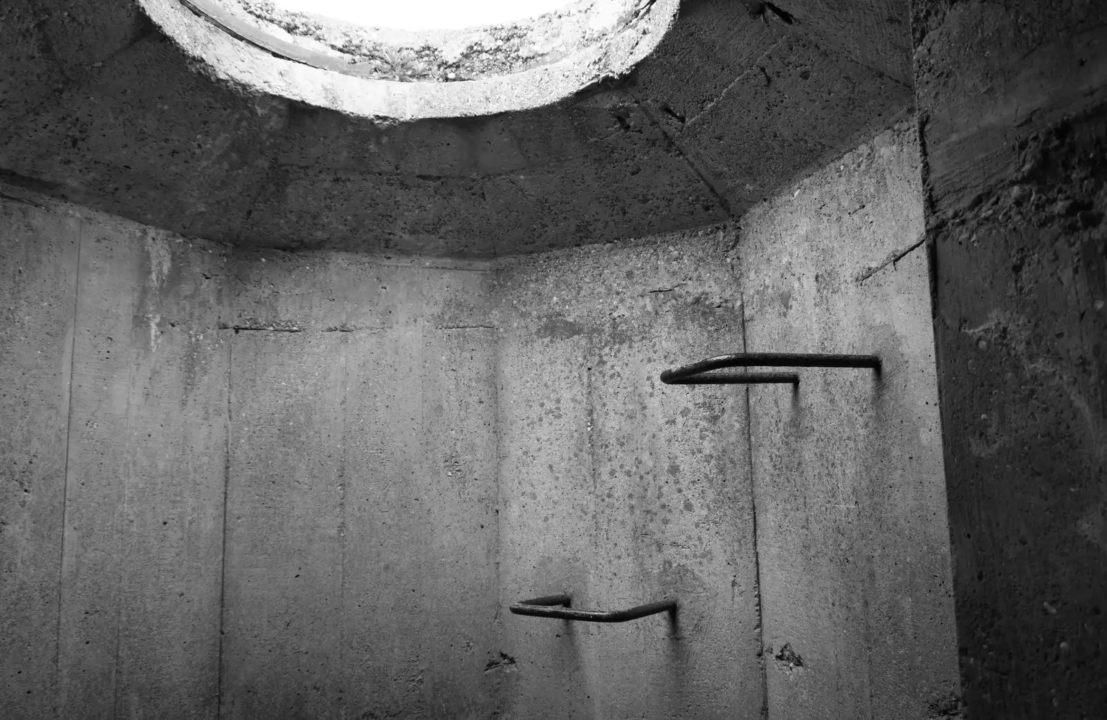 Steel rungs in the gun emplacement, from Quettehou, Sainte-Marie-du-Mont and the D-Day Museum, Utah Beach - 4th June 2026