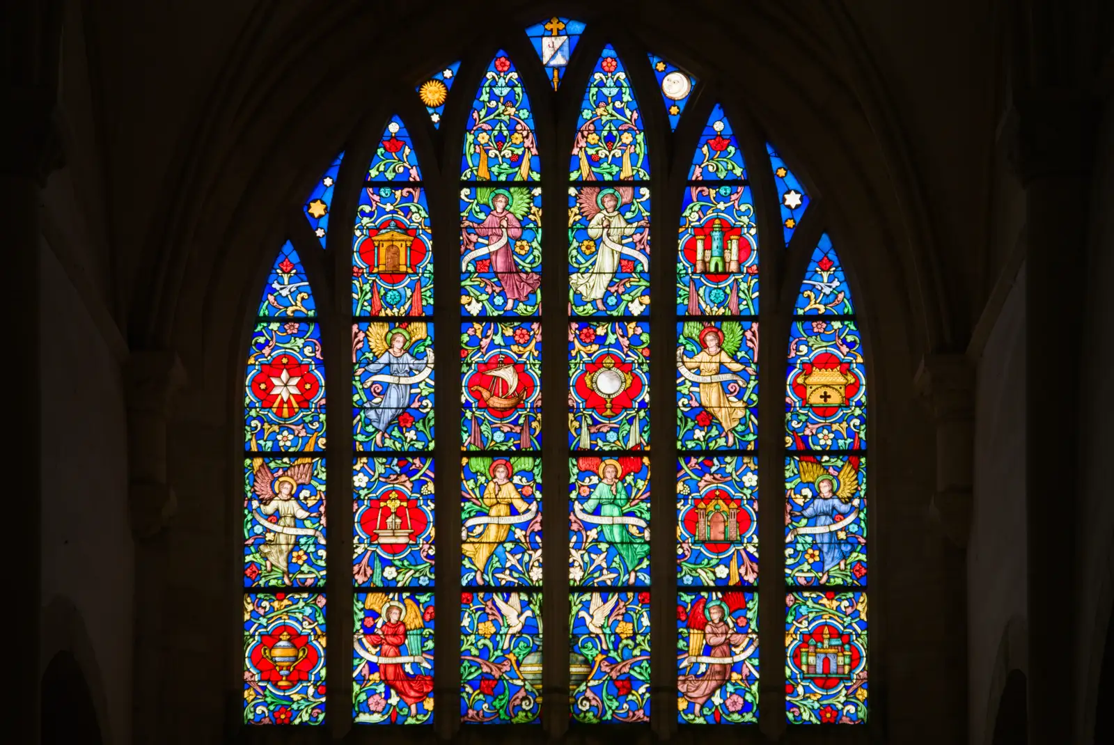 An unusually-short but impressive nave window, from Quettehou, Sainte-Marie-du-Mont and the D-Day Museum, Utah Beach - 4th June 2026