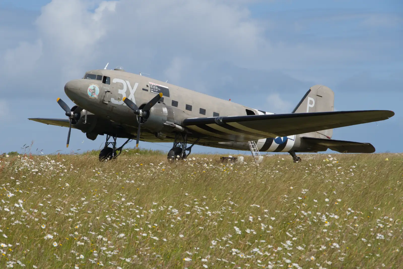 Drag 'em Oot and a field of daisies, from A D-Day Veteran's Dakota Flight, Cherbourg, Normandy - 5th June 2026
