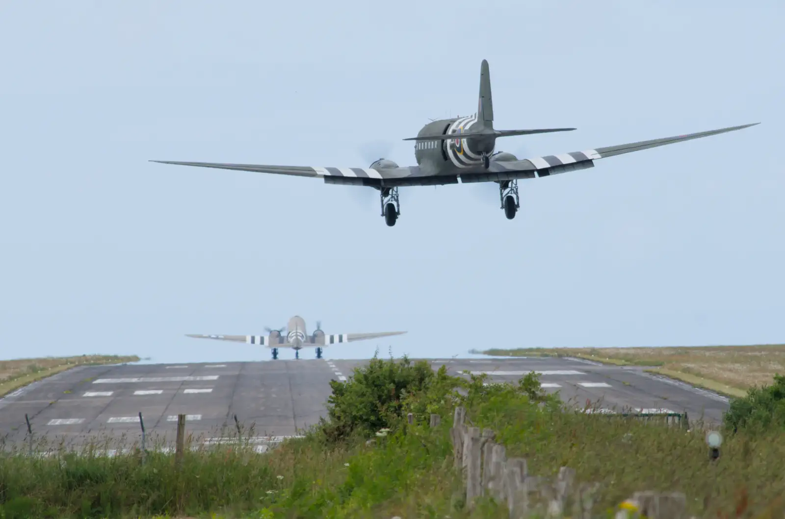 Pegasus follows Drag 'em Oot in to land, from A D-Day Veteran's Dakota Flight, Cherbourg, Normandy - 5th June 2026