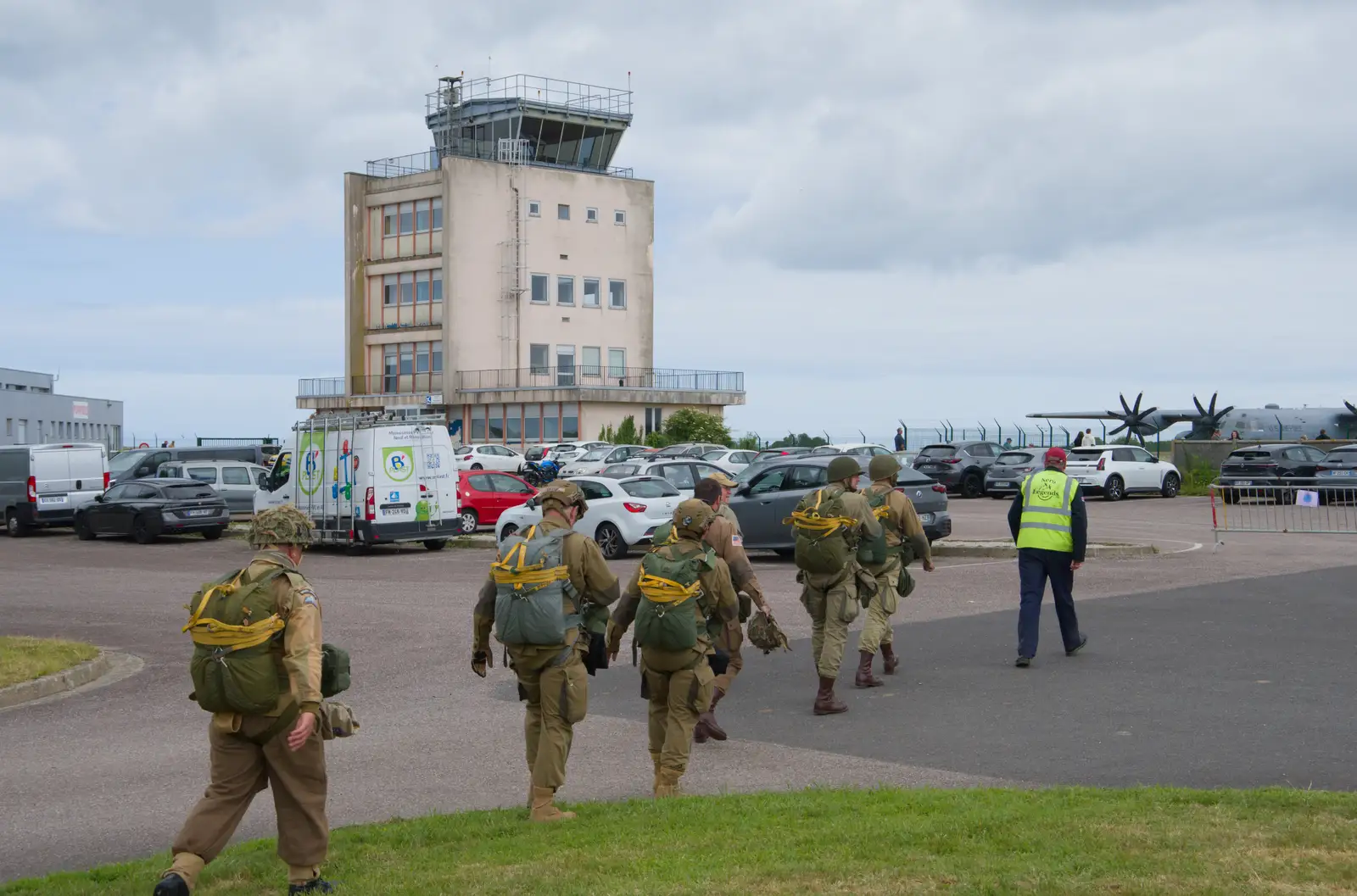 The first group heads off to board Pegasus, from A D-Day Veteran's Dakota Flight, Cherbourg, Normandy - 5th June 2026