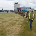 Clive leads the other group onto the airfield, A D-Day Veteran's Dakota Flight, Cherbourg, Normandy - 5th June 2026