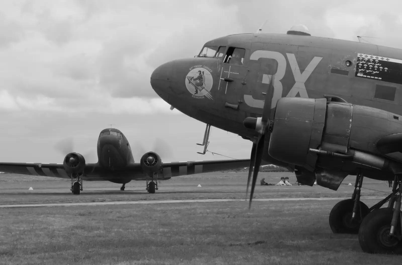 The two Dakotas are ready for another drop, from A D-Day Veteran's Dakota Flight, Cherbourg, Normandy - 5th June 2026