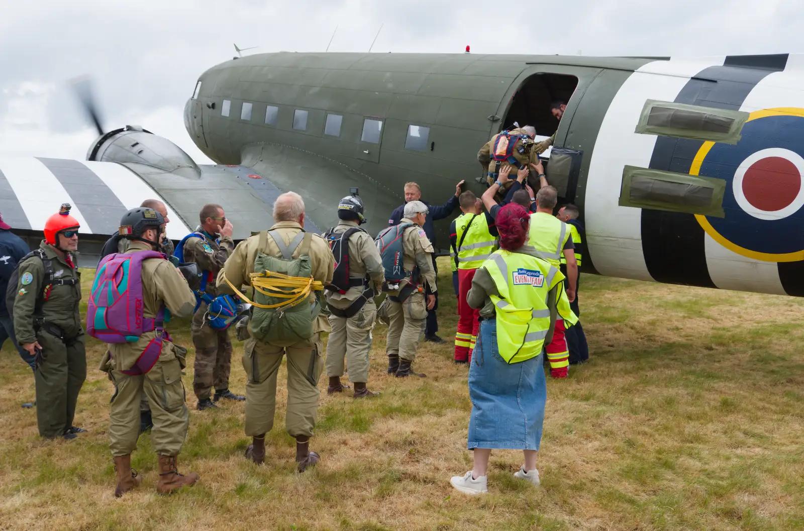 Some free-fallers wait to board, from A D-Day Veteran's Dakota Flight, Cherbourg, Normandy - 5th June 2026