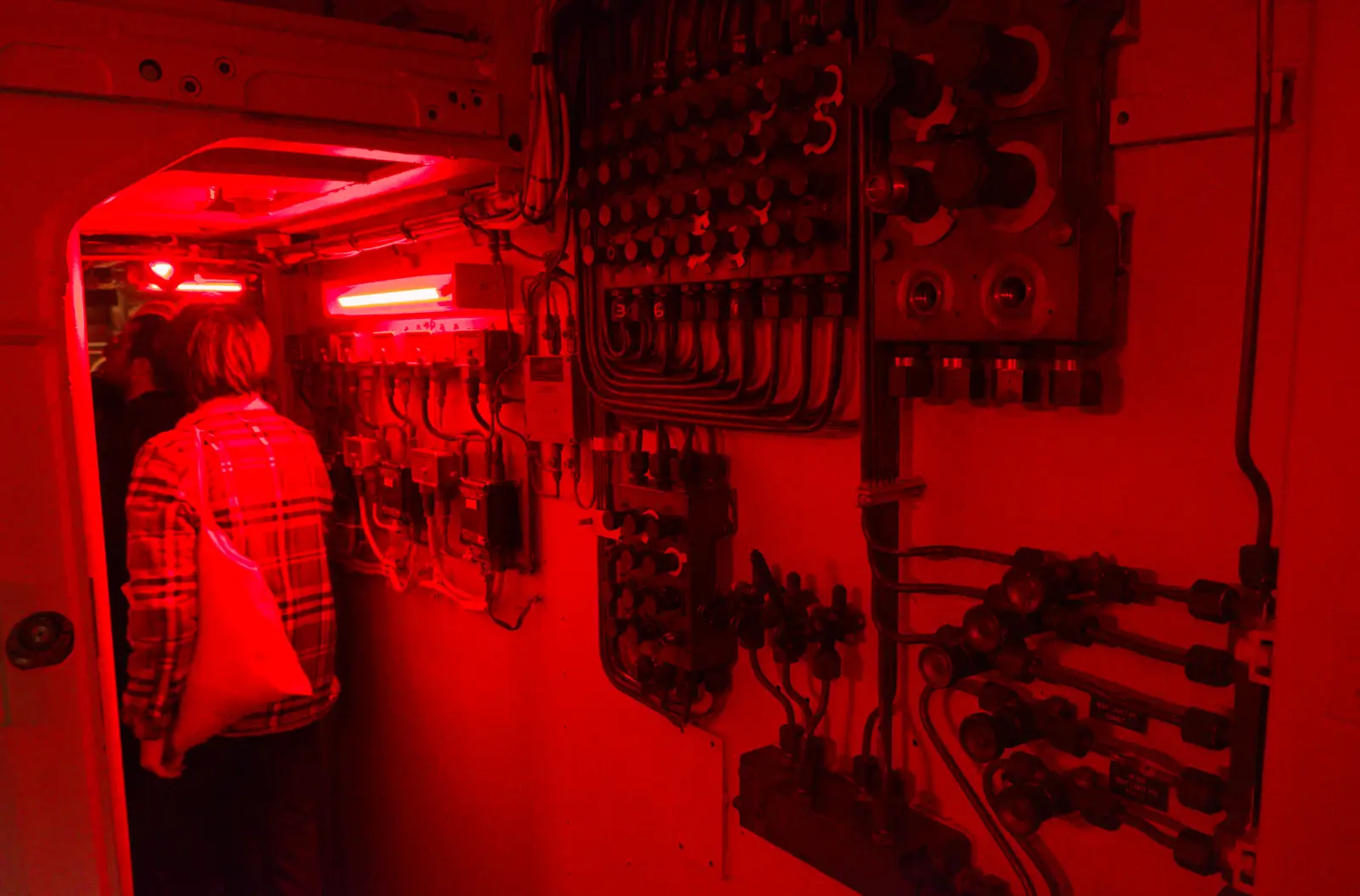 Red light in the control room, from Cité de lar Mer and a Dakota Flight Home, Cherbourg - 7th June 2026