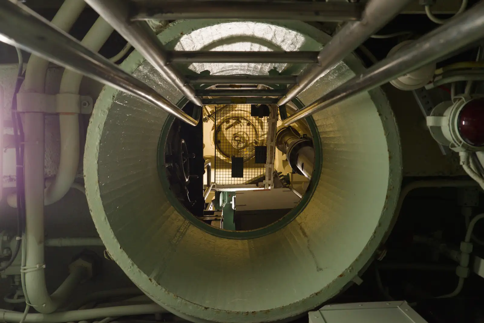 Looking up through the conning tower, from Cité de lar Mer and a Dakota Flight Home, Cherbourg - 7th June 2026