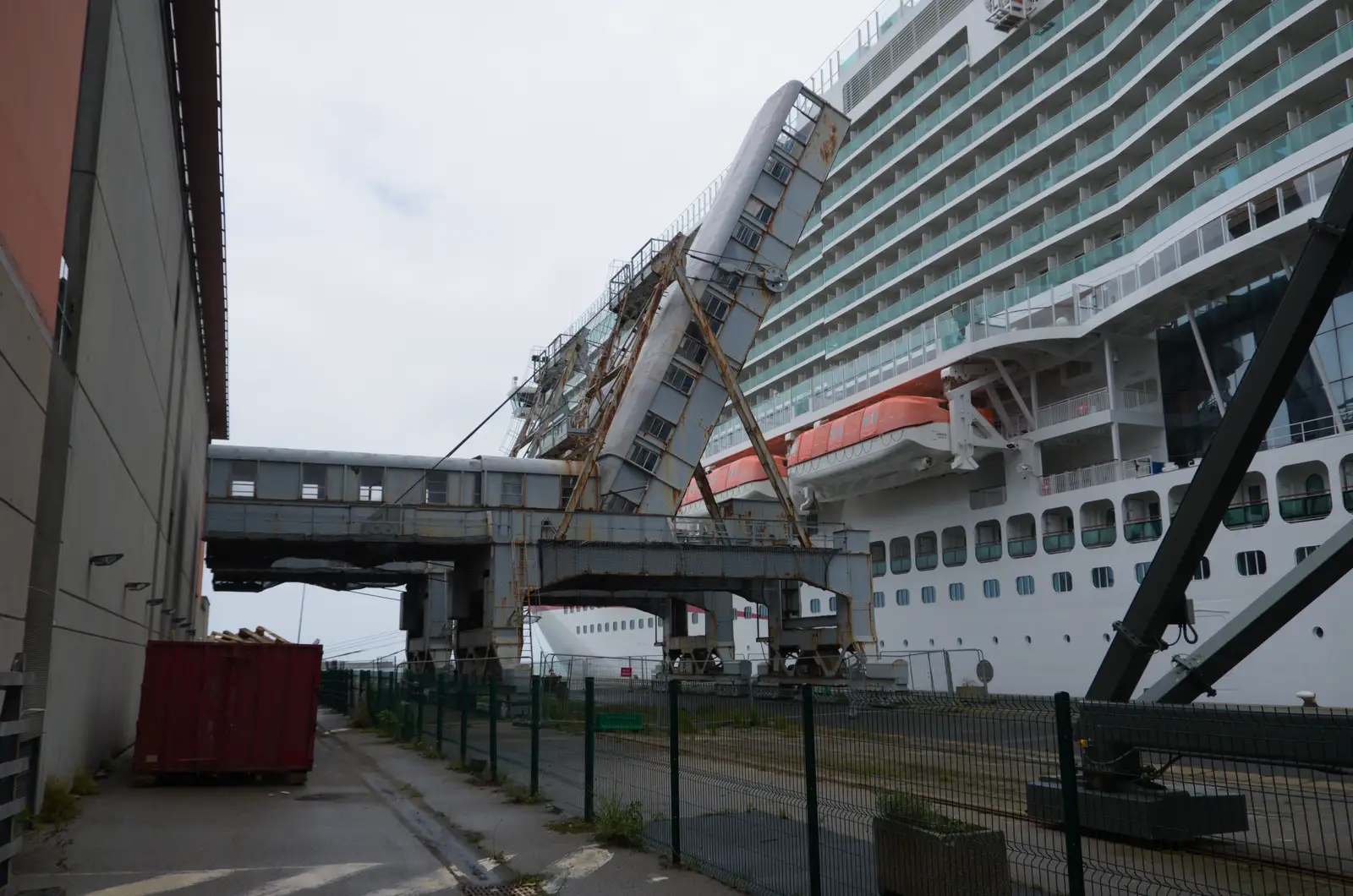 Old retractable gangways at Cherbourg, from Cité de lar Mer and a Dakota Flight Home, Cherbourg - 7th June 2026