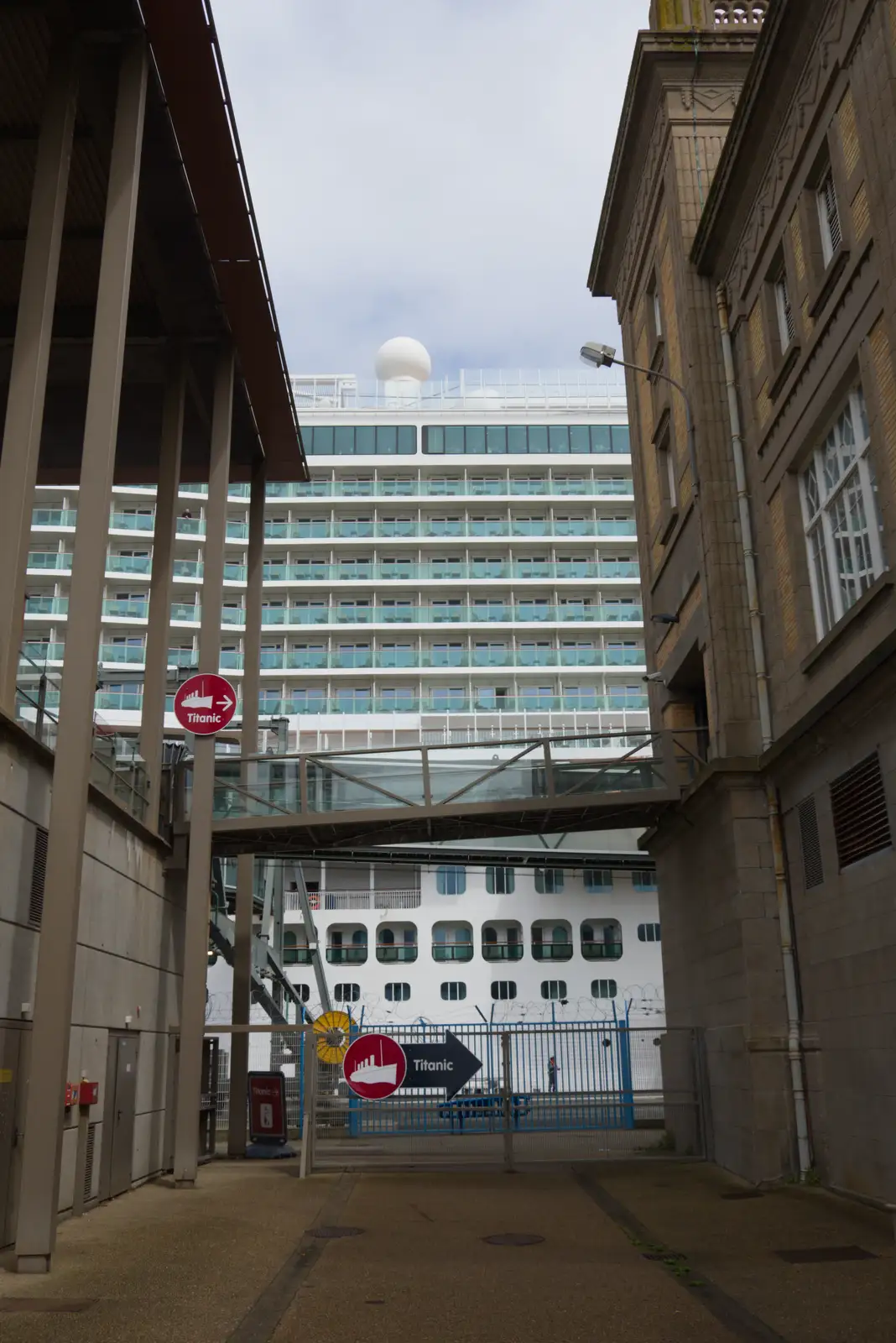 The cruise ship looks like a massive block of flats, from Cité de lar Mer and a Dakota Flight Home, Cherbourg - 7th June 2026