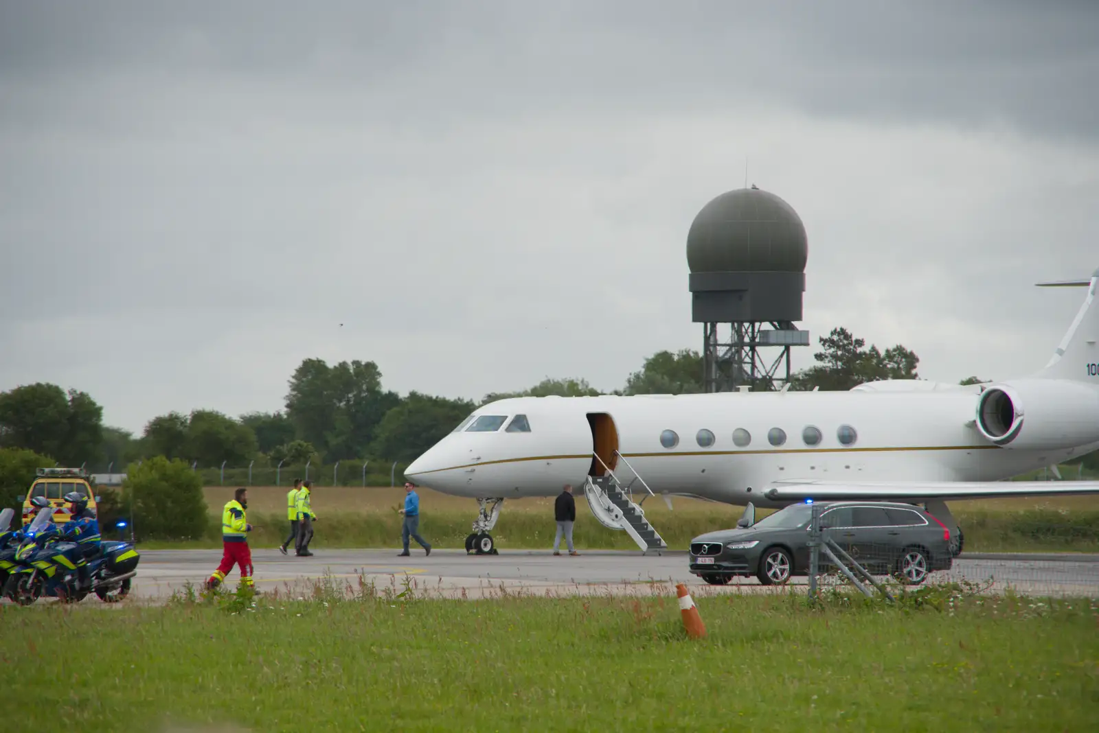A private jet has someone important on it, from Cité de lar Mer and a Dakota Flight Home, Cherbourg - 7th June 2026