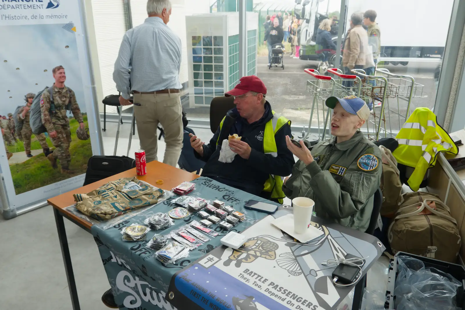 James is on his merchandise stall again, from Cité de lar Mer and a Dakota Flight Home, Cherbourg - 7th June 2026