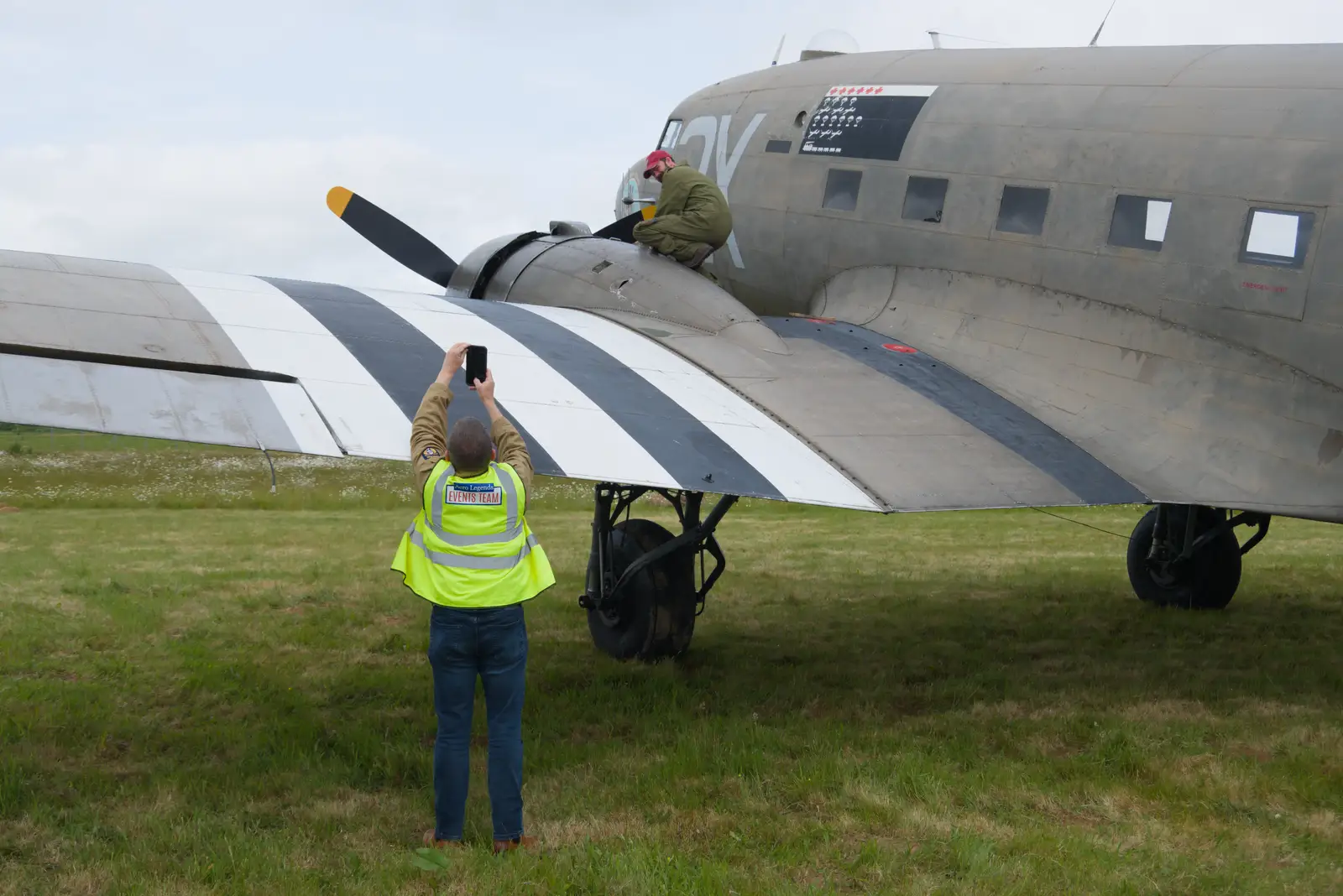 Clive gets a photo, from Cité de lar Mer and a Dakota Flight Home, Cherbourg - 7th June 2026