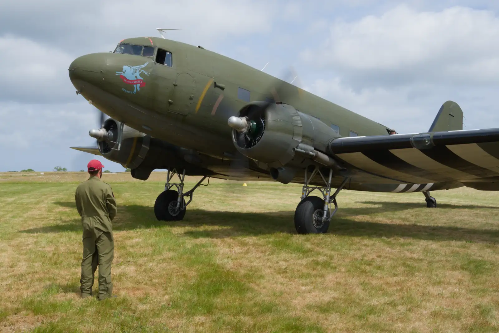 Pegasus starts engine number one, from Cité de lar Mer and a Dakota Flight Home, Cherbourg - 7th June 2026
