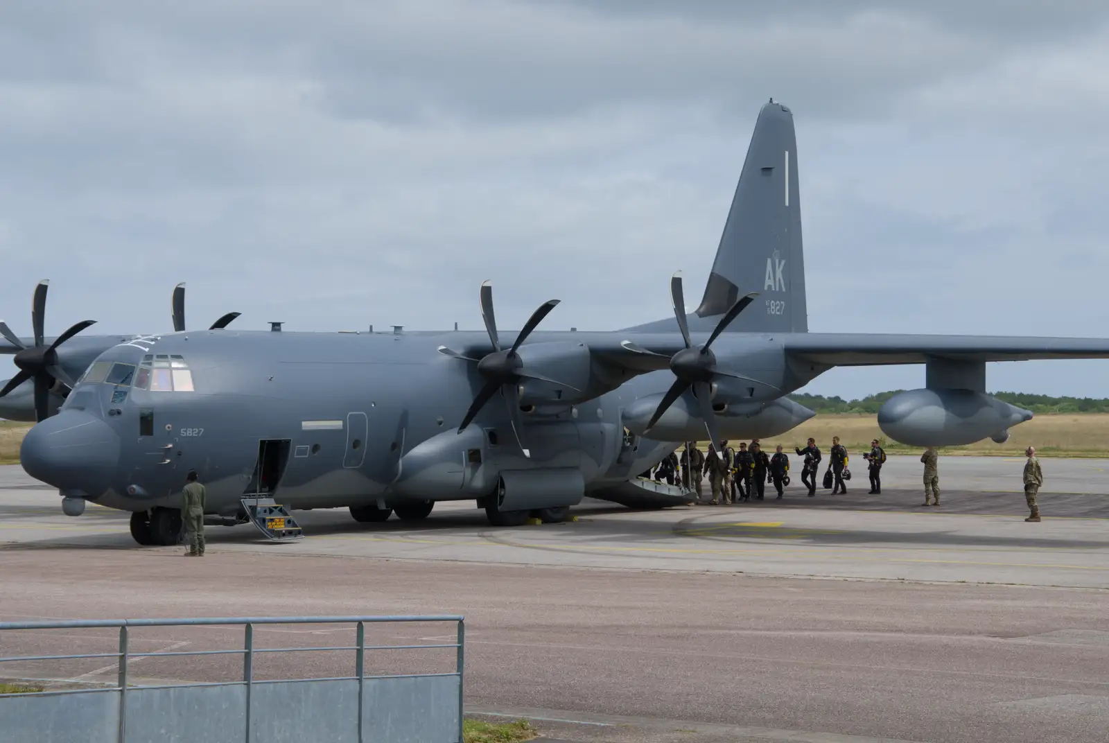A C-130 loads up with paratroopers, from Cité de lar Mer and a Dakota Flight Home, Cherbourg - 7th June 2026