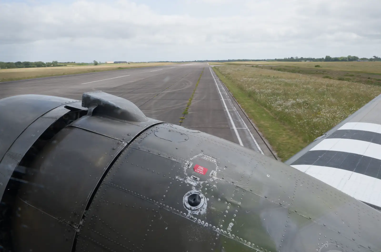 A view of the runway as we turn onto it, from Cité de lar Mer and a Dakota Flight Home, Cherbourg - 7th June 2026