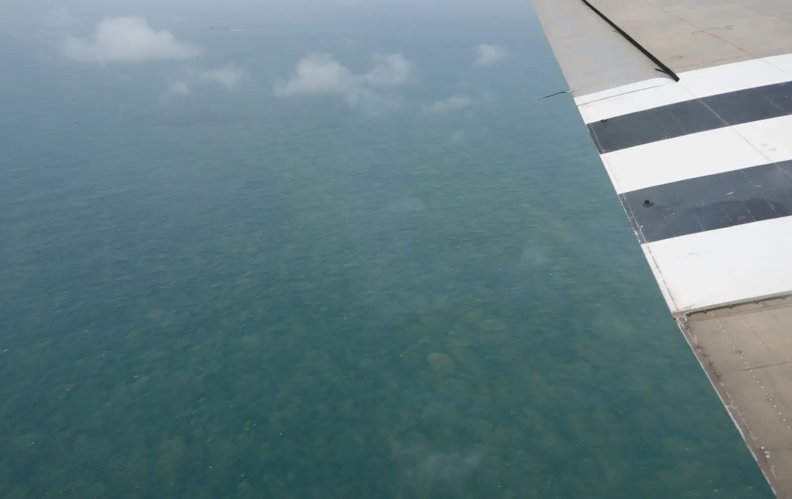 We fly over huge algal blooms in the Channel, from Cité de lar Mer and a Dakota Flight Home, Cherbourg - 7th June 2026