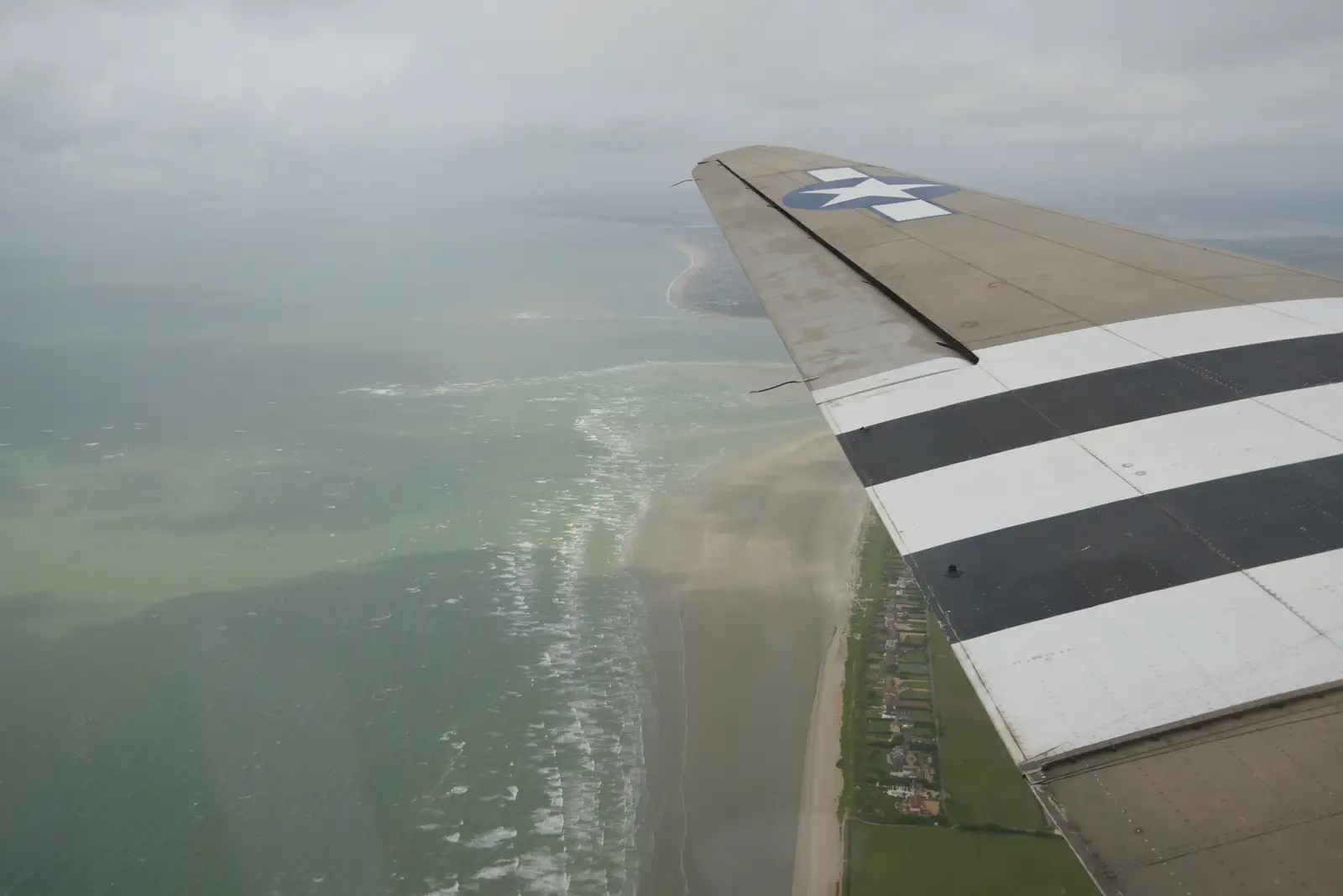 We cross the English coast, from Cité de lar Mer and a Dakota Flight Home, Cherbourg - 7th June 2026