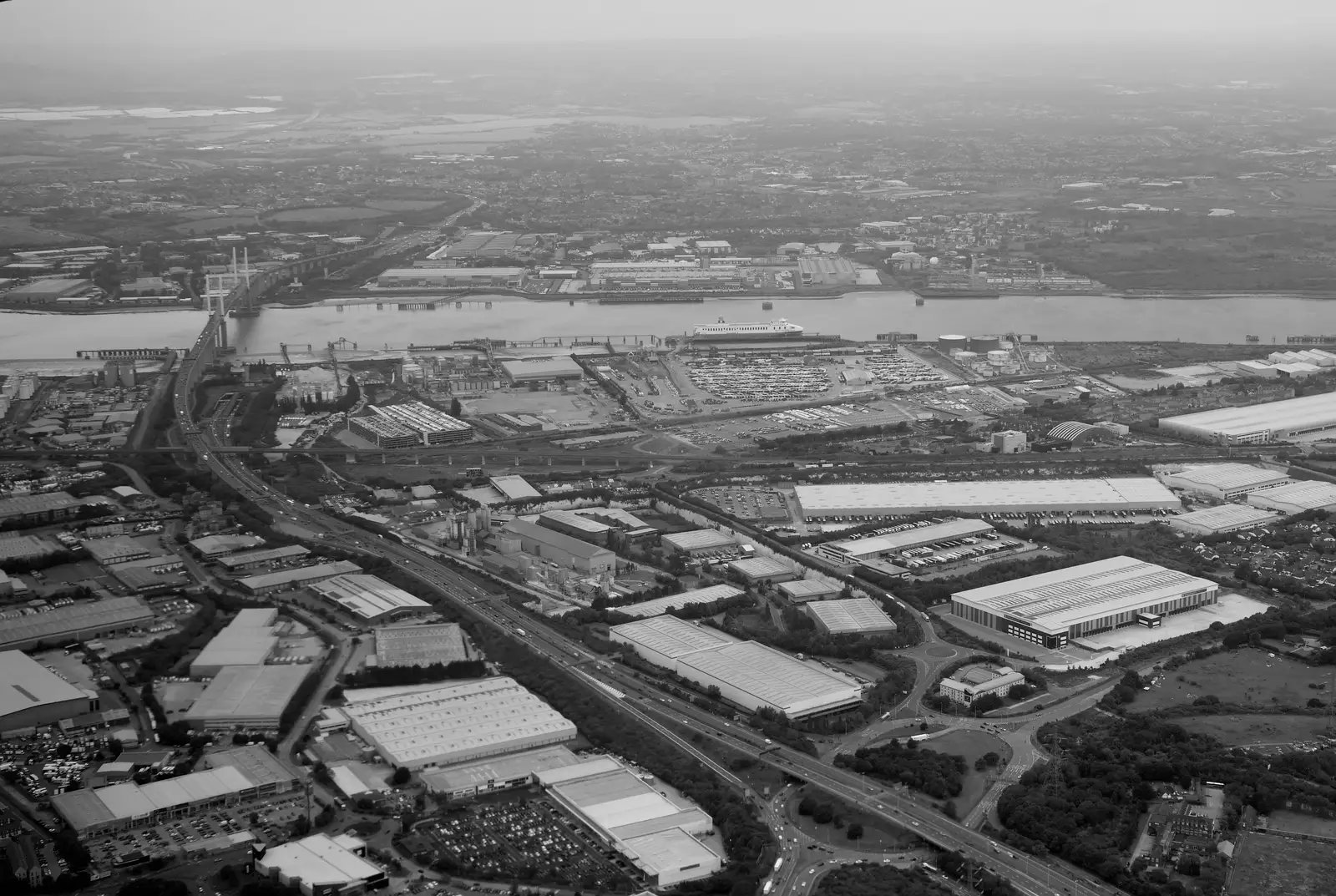 The grim industrialism of the Dartford Crossing, from Cité de lar Mer and a Dakota Flight Home, Cherbourg - 7th June 2026