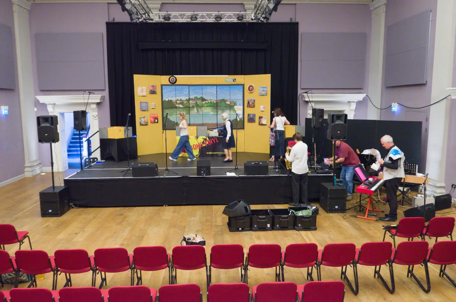 The Going Back to the 60s stage is set, from Palgrave Players at the Corn Hall, Diss - 12th June 2026