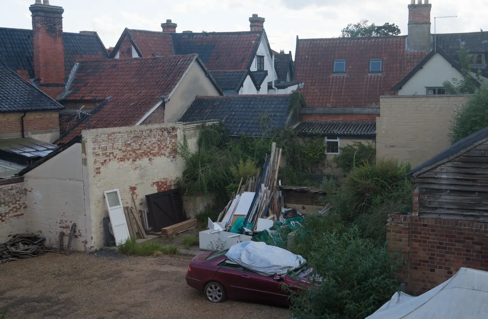 Normally unseen backs of houses, from Palgrave Players at the Corn Hall, Diss - 12th June 2026