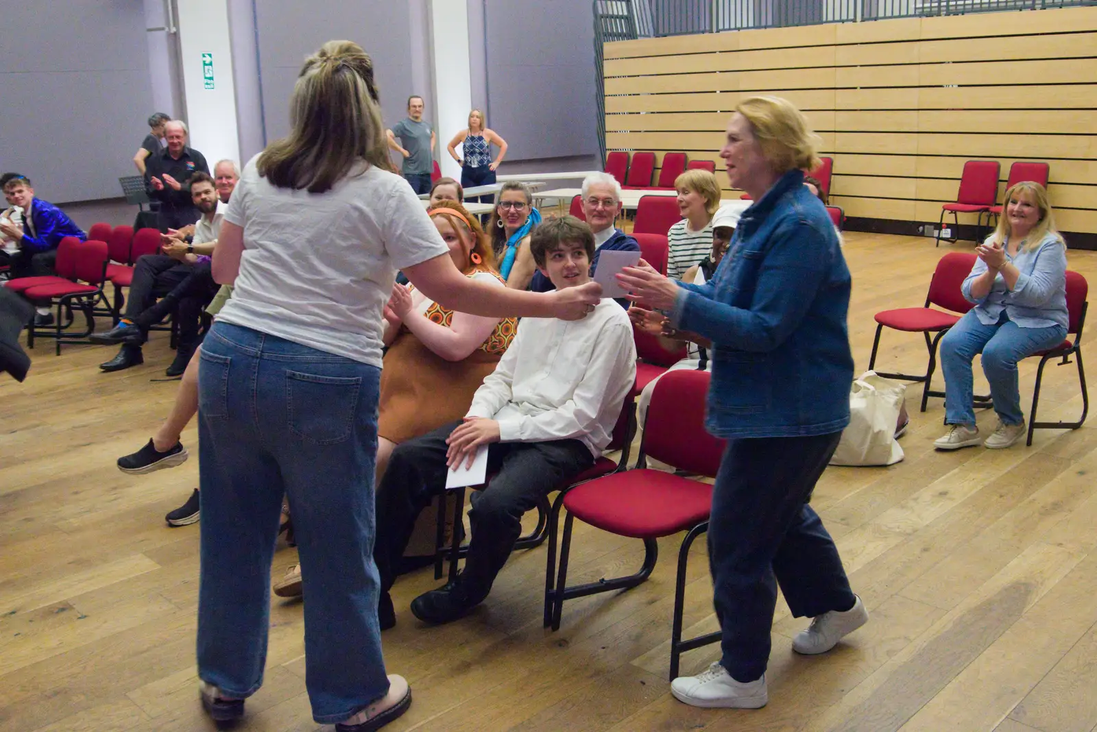 Nicola gives another thank-you card out, from Palgrave Players at the Corn Hall, Diss - 12th June 2026