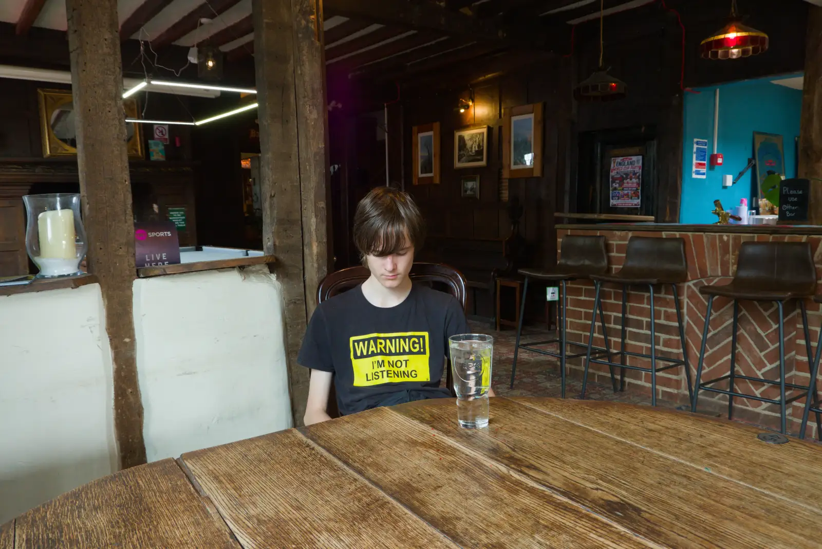 Harry in the Scole Crossways, from Mellis Gardens and a Walk to Diss, Norfolk - 13th June 2026