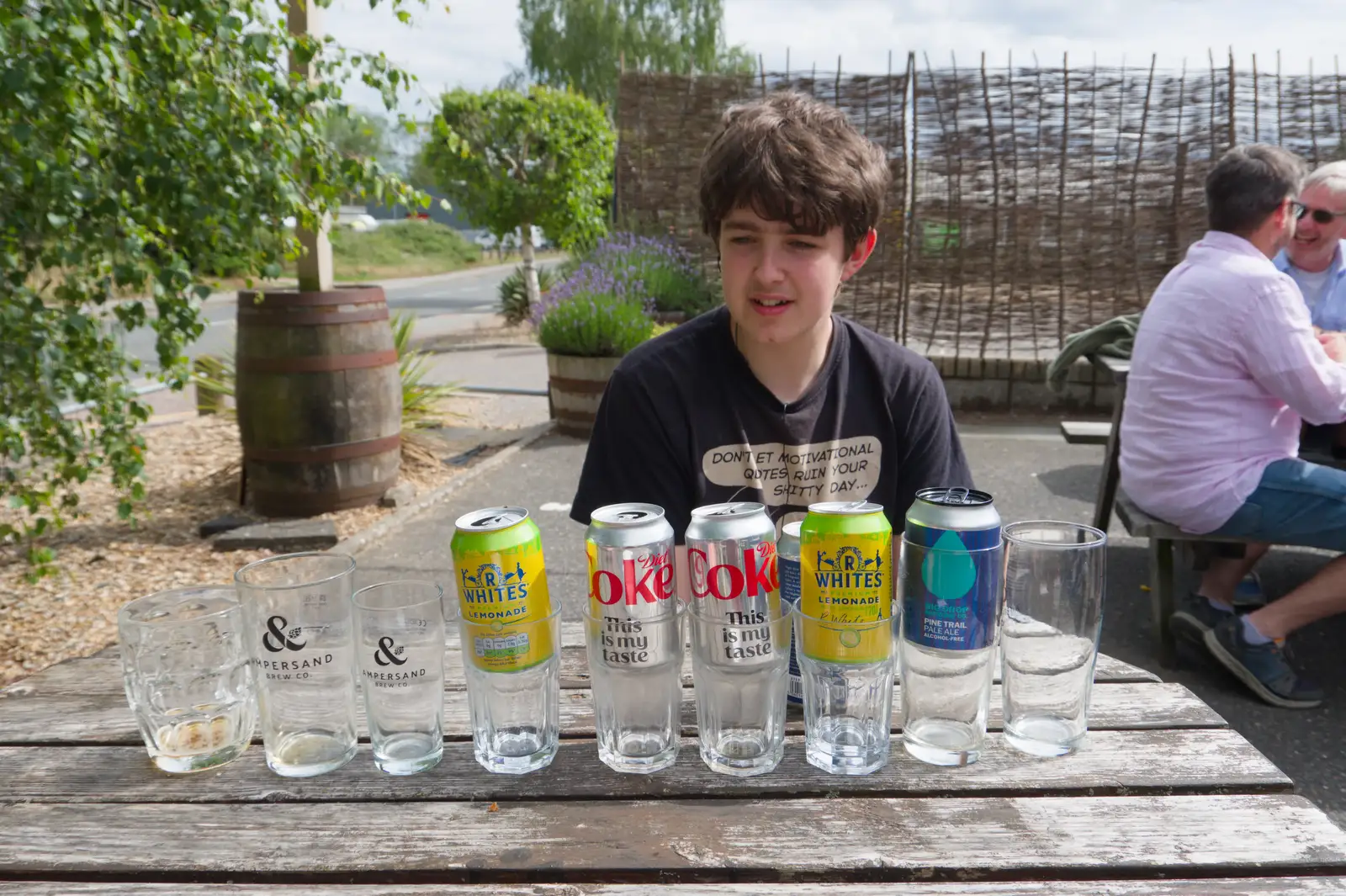 We've amassed a good collection of cans and glasses, from Mellis Gardens and a Walk to Diss, Norfolk - 13th June 2026