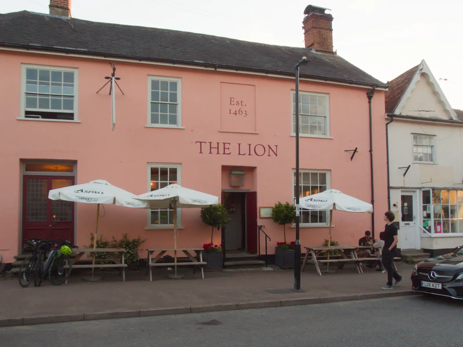 Fred roams around outside the Lion, from The BSCC Does The Lion, Debenham - 18th June 2026