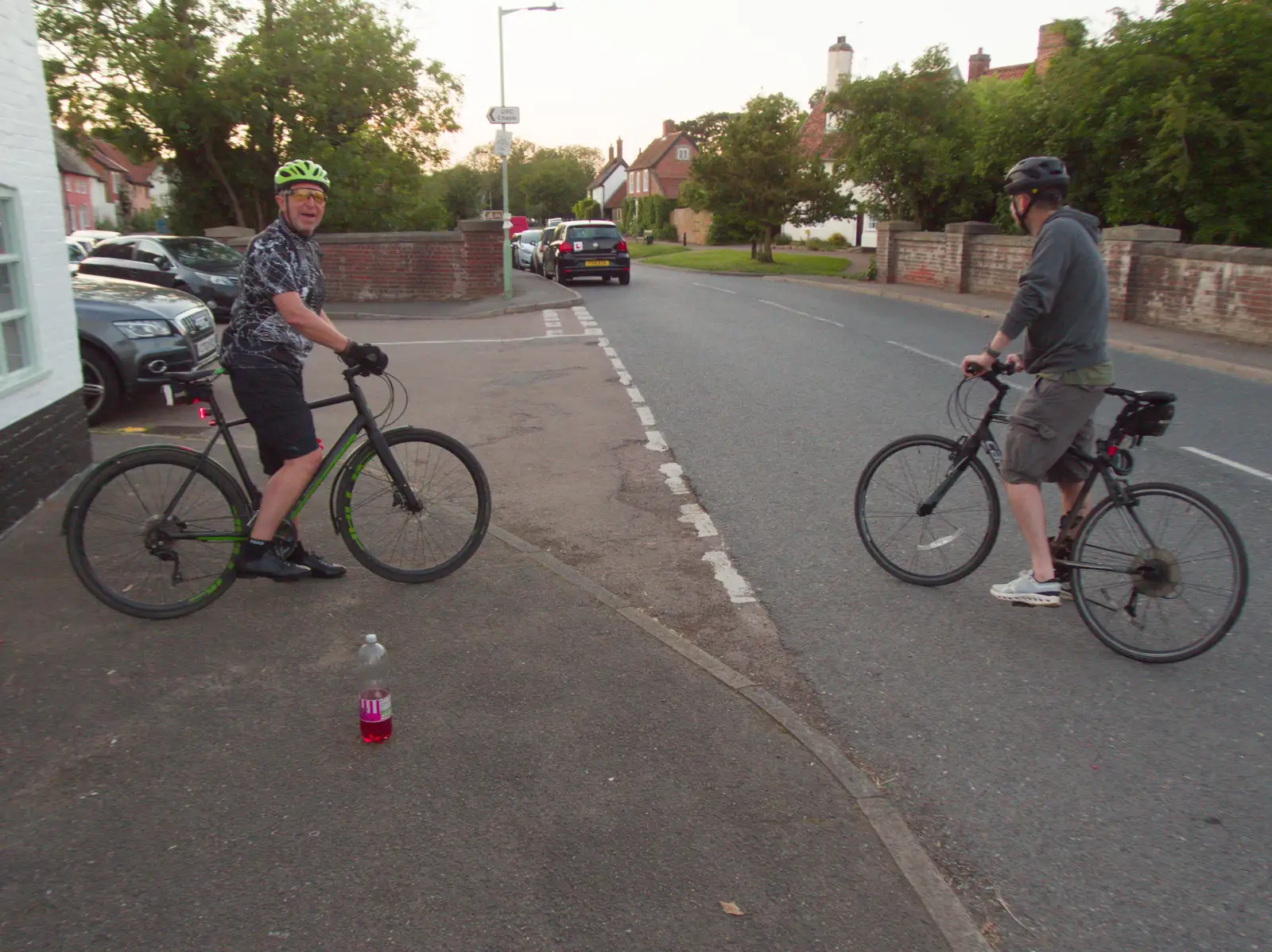 Gaz stops to investigate a mystery cherryade bottle, from The BSCC Does The Lion, Debenham - 18th June 2026