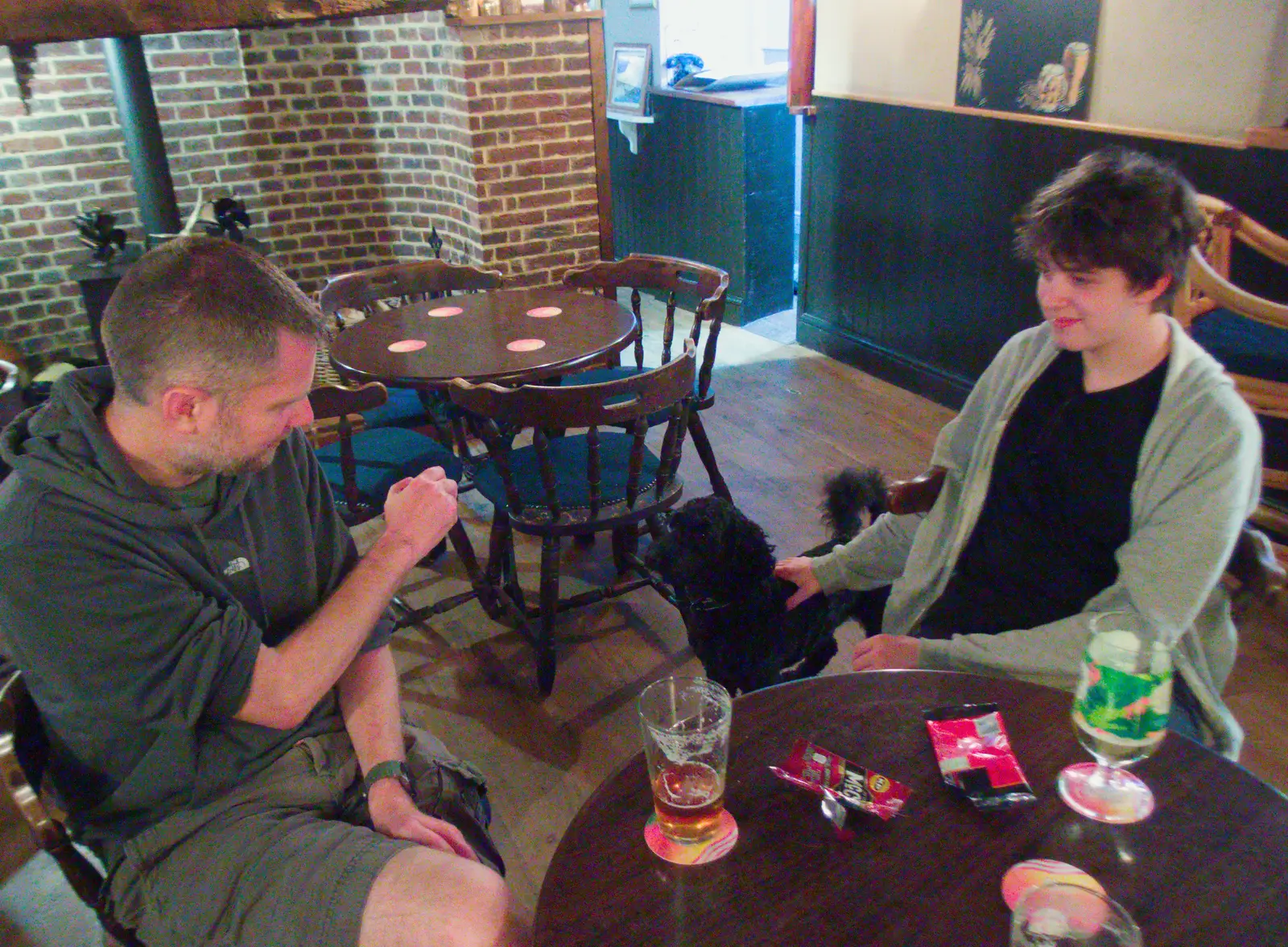 The Boy Phil teases pub dog with a ball, from The BSCC Does The Lion, Debenham - 18th June 2026