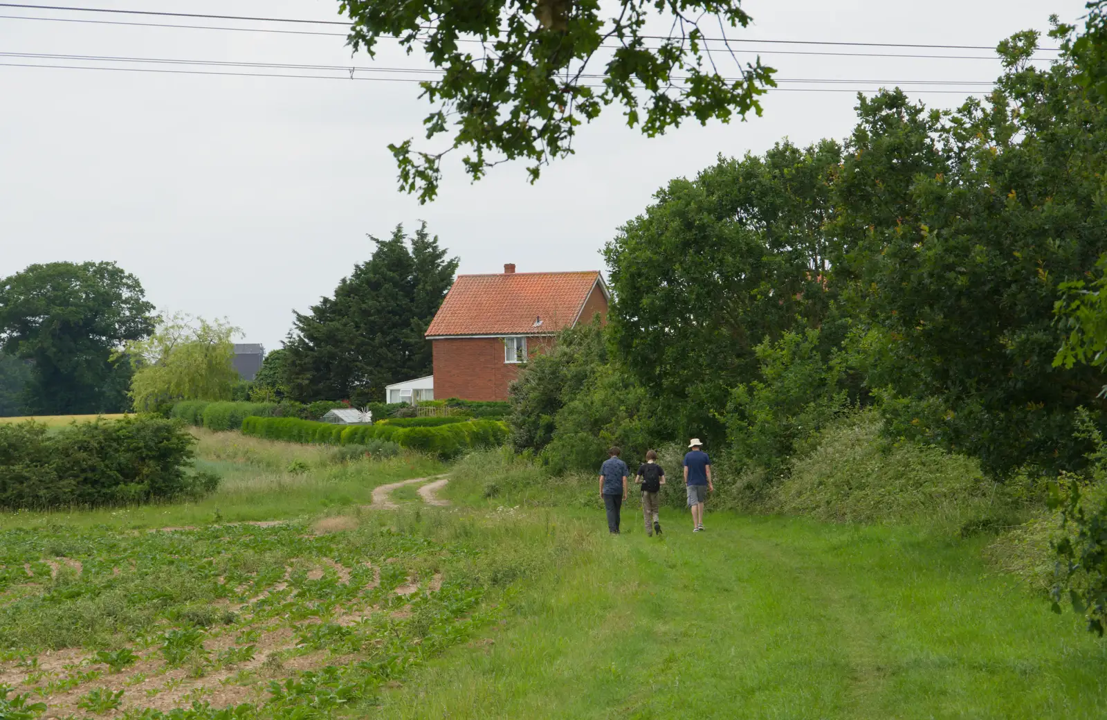 The lads on the path to Dark Lane, from A Father's Day Pub Crawl, Ampersand Tap, Diss - 21st June 2026