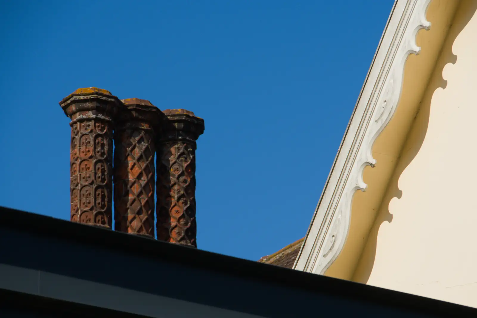 Tudor chimneys and a 21st-century roof, from A Father's Day Pub Crawl, Ampersand Tap, Diss - 21st June 2026