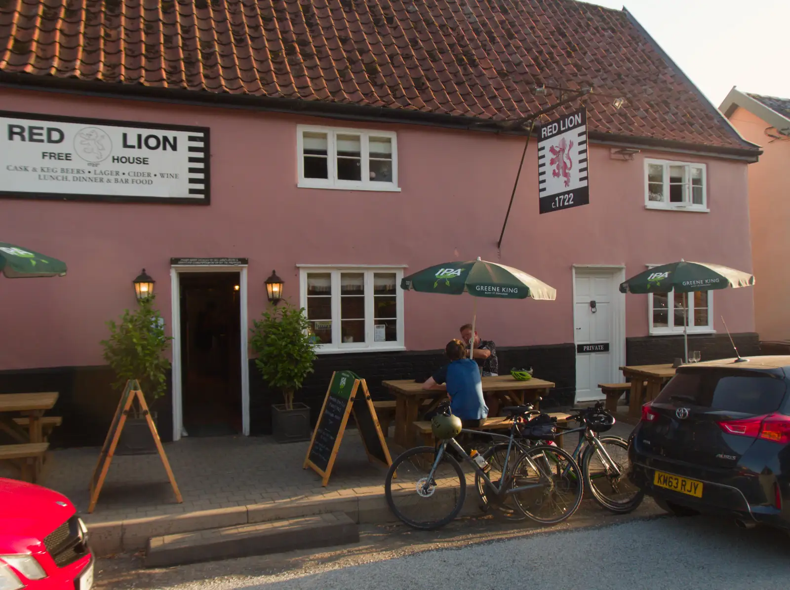 Bikes outside the Red Lion, from The BSCC does the Red Lion, Kenninghall, Norfolk - 25th June 2026