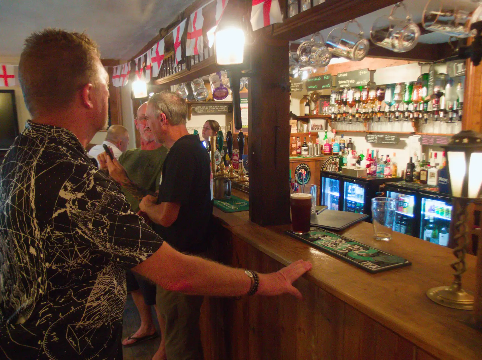 Gaz at the bar of the Red Lion, from The BSCC does the Red Lion, Kenninghall, Norfolk - 25th June 2026