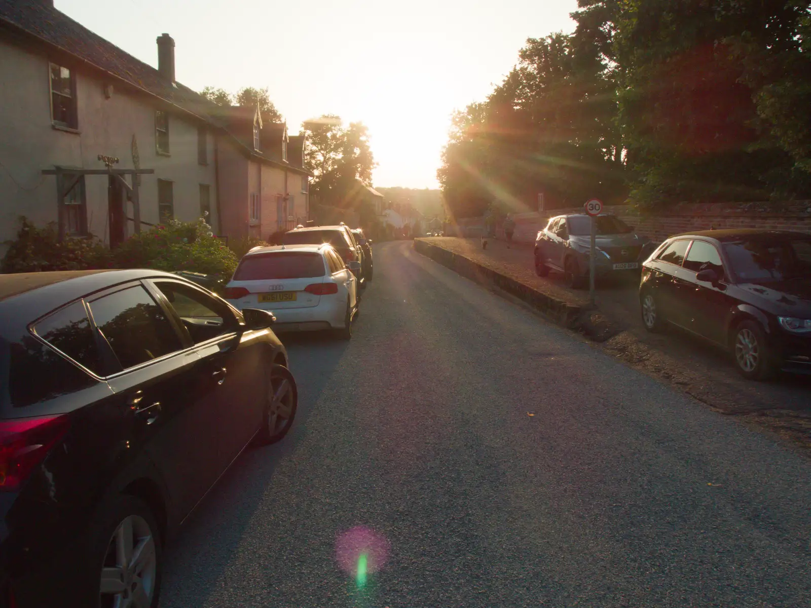 The sun is low over Kenninghall, from The BSCC does the Red Lion, Kenninghall, Norfolk - 25th June 2026