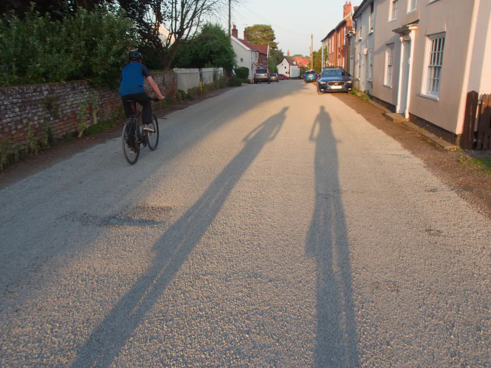 Long shadows on the newly-surfaced road, from The BSCC does the Red Lion, Kenninghall, Norfolk - 25th June 2026