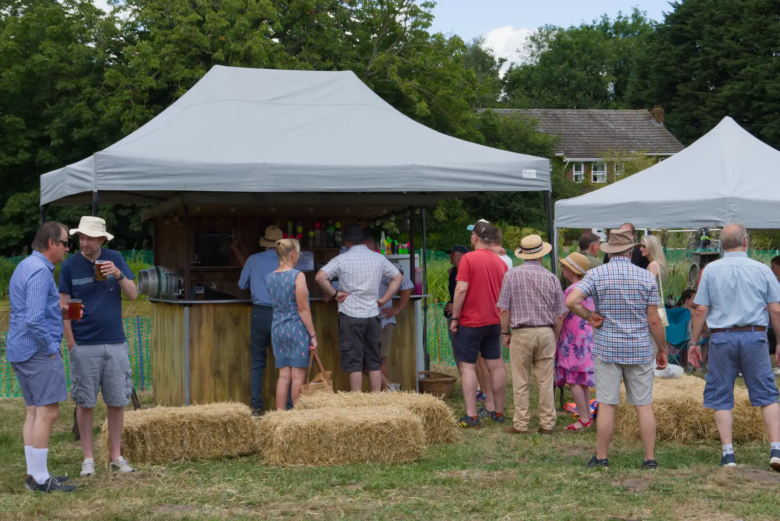 There's already a queue for the bar , from The Return of the Hog Roast, Thrandeston, Suffolk - 28th June 2026