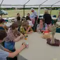 Isobel chats under the marquee, The Return of the Hog Roast, Thrandeston, Suffolk - 28th June 2026
