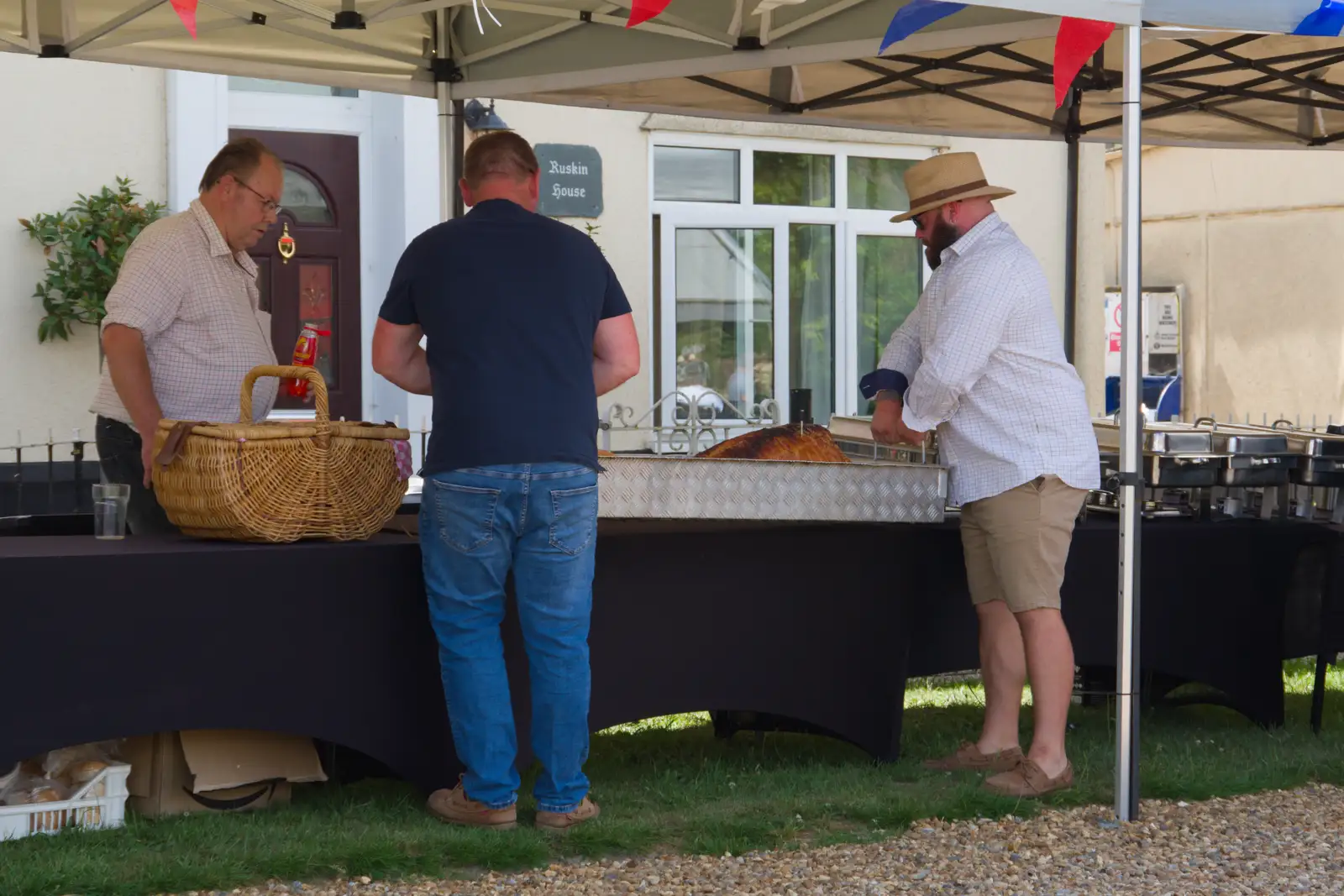 The hog is installed, from The Return of the Hog Roast, Thrandeston, Suffolk - 28th June 2026