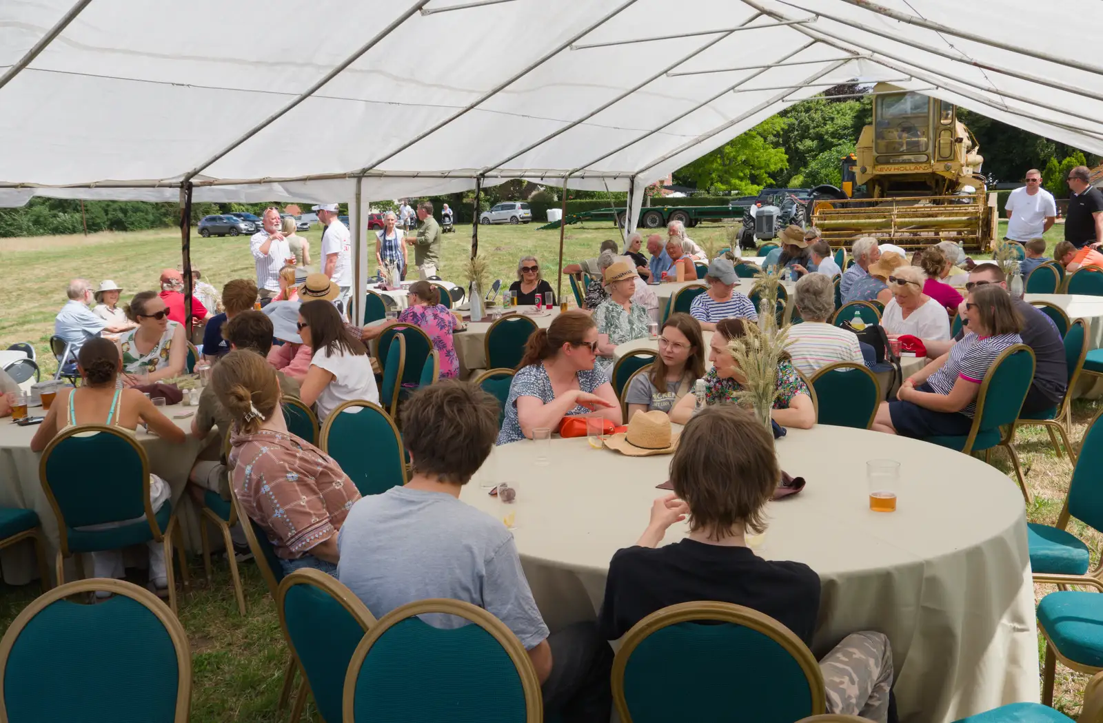 The marquee has fancy new tables, from The Return of the Hog Roast, Thrandeston, Suffolk - 28th June 2026