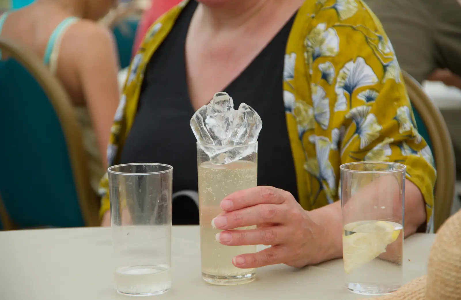 Rachel has some sort of mad ice sculpture, from The Return of the Hog Roast, Thrandeston, Suffolk - 28th June 2026