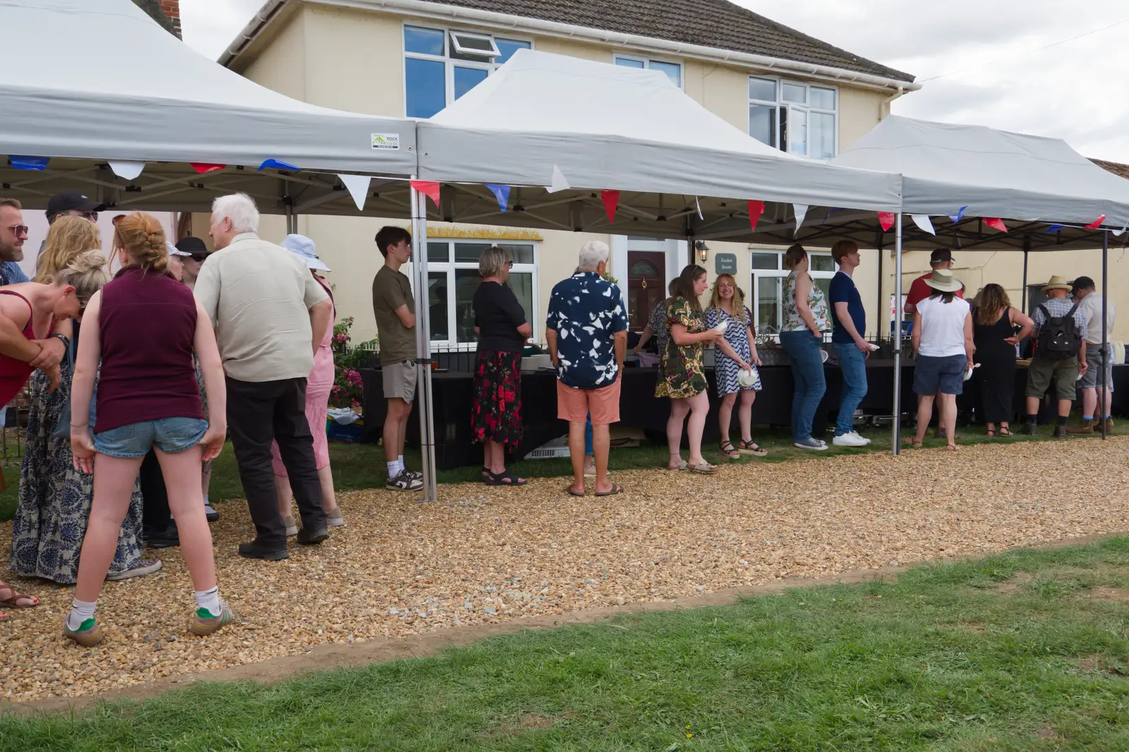 There's a new queue for puddings, from The Return of the Hog Roast, Thrandeston, Suffolk - 28th June 2026