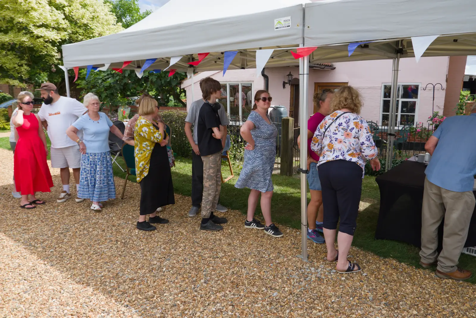 Harry and Isobel are in another queue, from The Return of the Hog Roast, Thrandeston, Suffolk - 28th June 2026