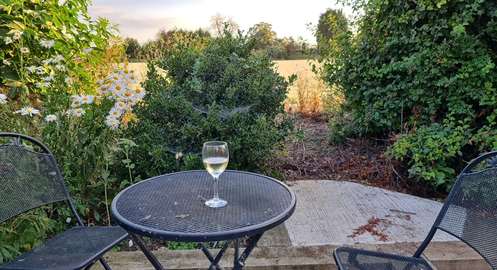 A solitary glass of wine in the sunset, from An Orchestral Big Play Day, Risby, Suffolk - 4th July 2026